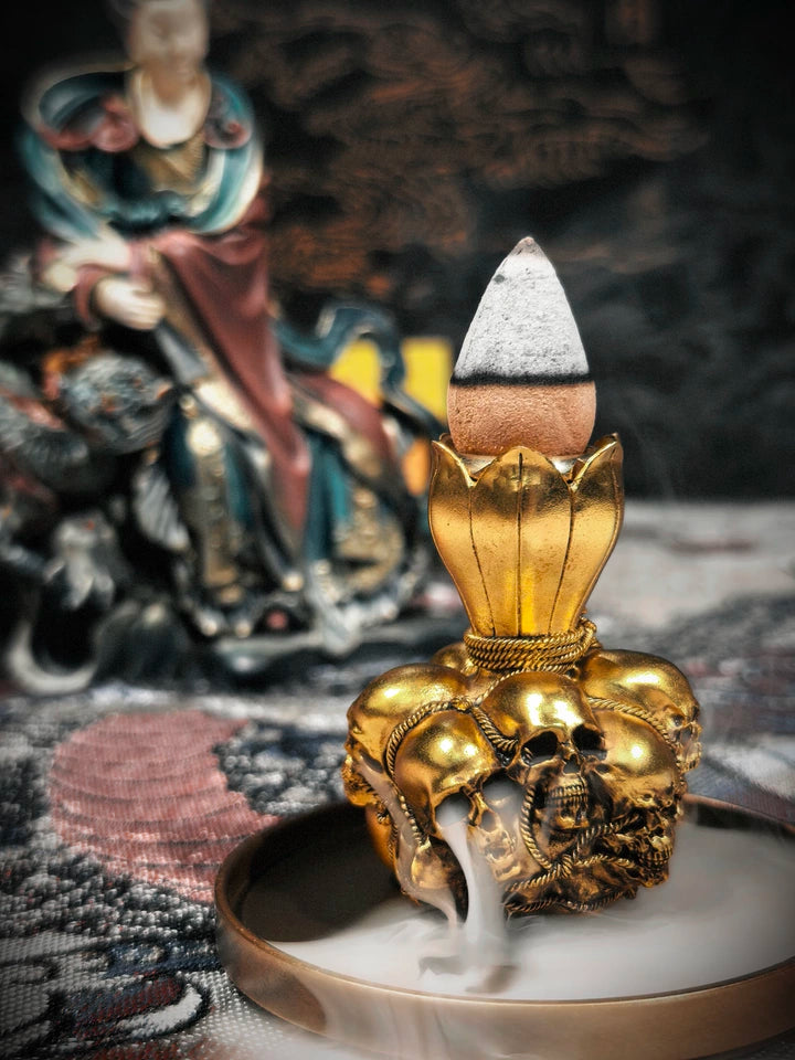 Official Black Myth: Wukong Five Ghosts Gourd Backflow Incense Holder - Imitation Gilded Finish