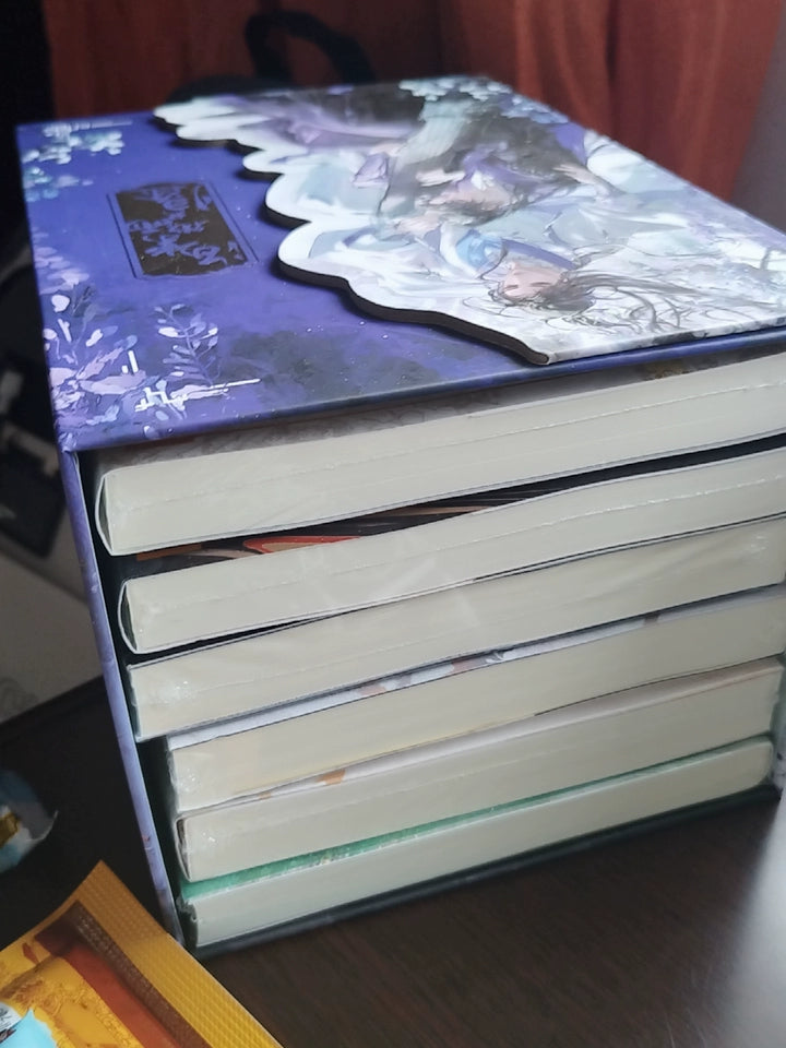The Husky and His White Cat Shizun novels thick page blocks stacked together