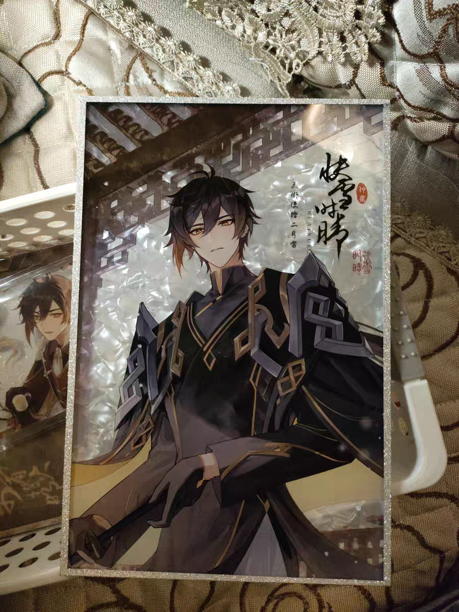 Genshin Impact Fan-Made Zhongli Clear Skies Acrylic Art Board & Stand