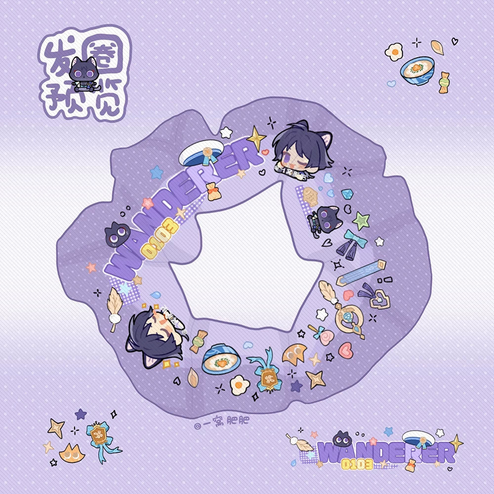 Genshin Impact Fan-Made Character Hair Scrunchie Collection