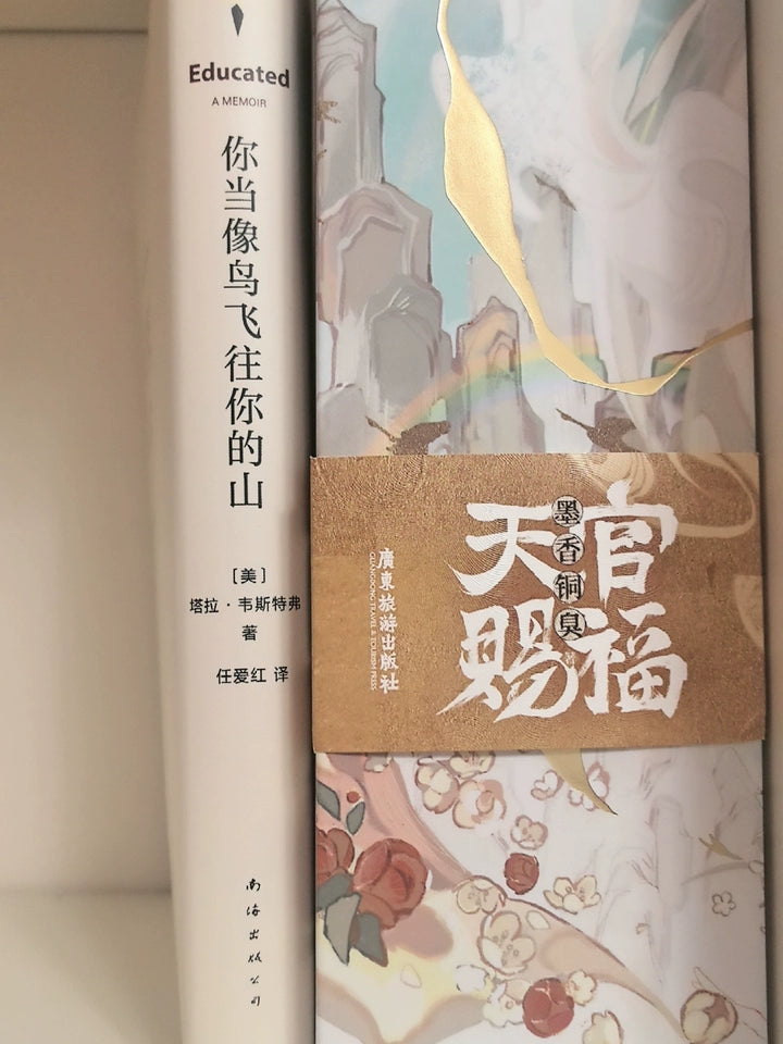 TGCF Chinese novel box set box set beside another shelf book