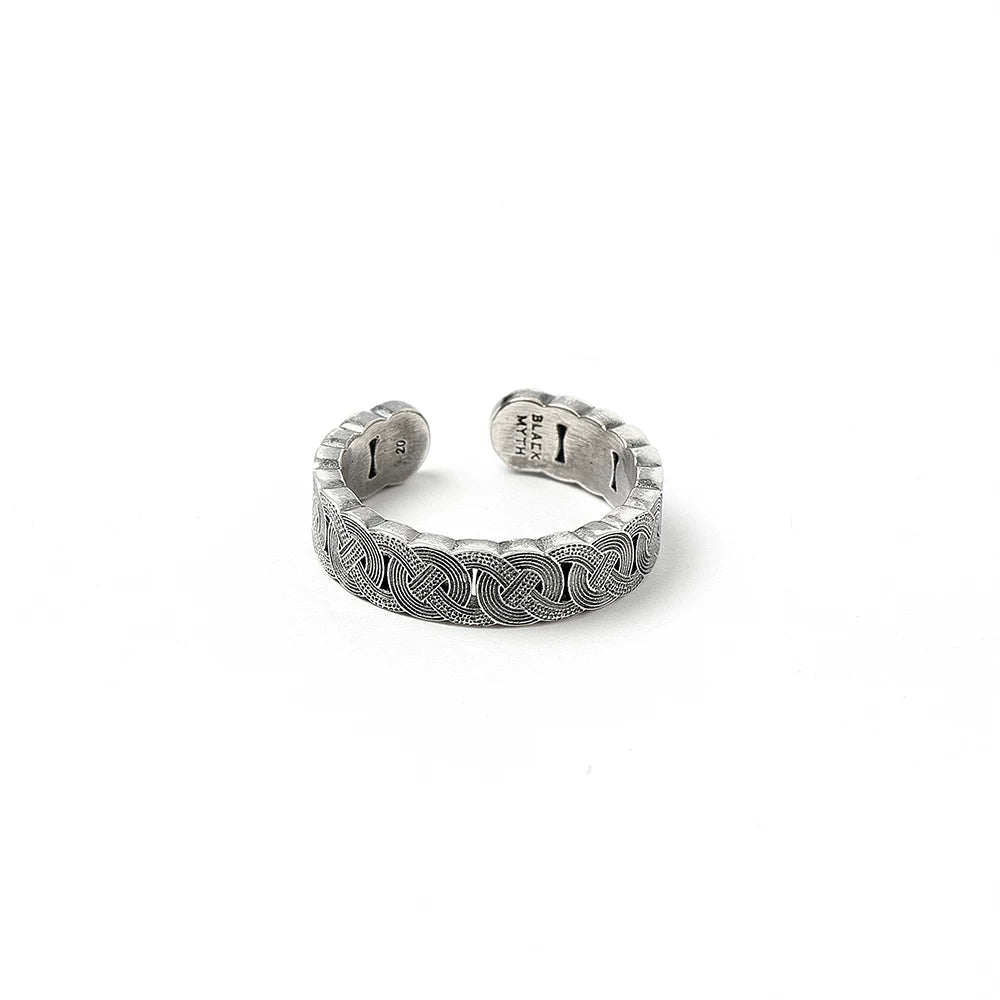 Black Myth Wukong Void Ring - dreidimensionale Reliefskulptur, geschlossener flacher Schlangenmuster-Ring, offener Ring, Accessoire, Bronzering, offizielles Wukong-Merchandise