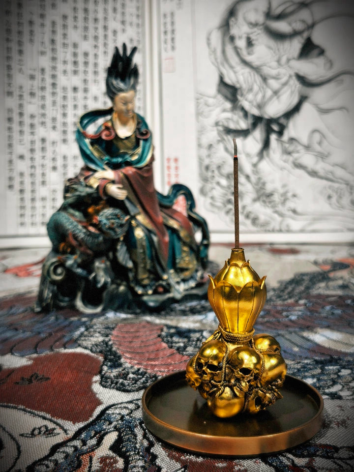 Official Black Myth: Wukong Five Ghosts Gourd Backflow Incense Holder - Imitation Gilded Finish