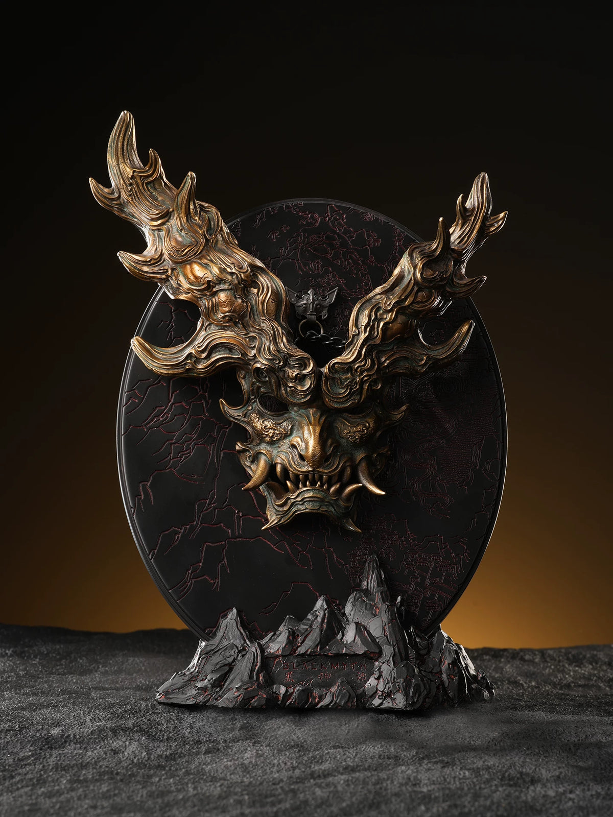 Black Myth: Wukong Cangfeng Beast Mask half-scale collectible front view on round backplate