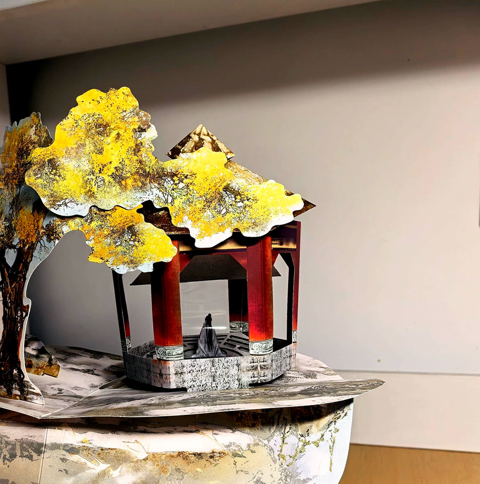 TGCF pop-up book golden mountain pavilion paper structure