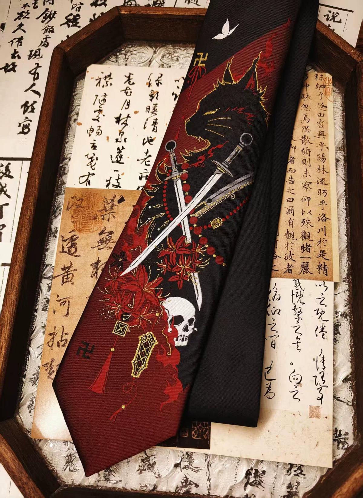 Where Winds Meet Fan-Made Sangengtian Patterned Necktie