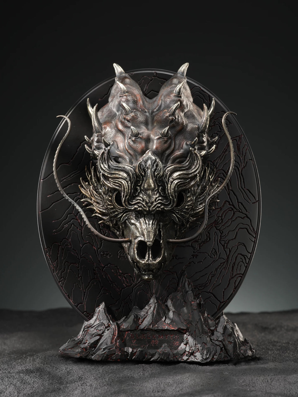 Black Myth: Wukong Biebao Skull Mask half-scale collectible front view on round backplate