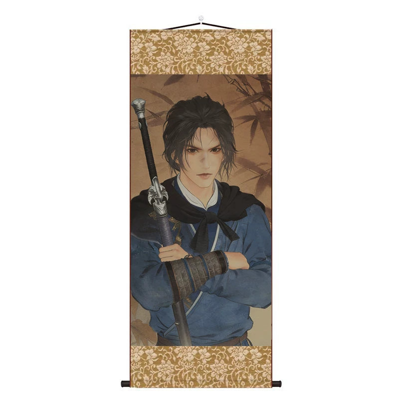 Myth of Empires: Jiang Yan, Zhao Guangyi, Jin Zhongyuan, Mobile Game Fan Merchandise, Silk Scroll Painting, Large Size Customization