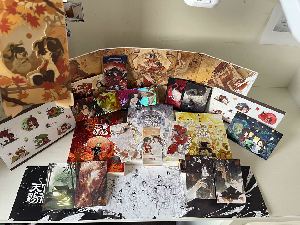 TGCF Chinese novel box set complete novels and paper extras display