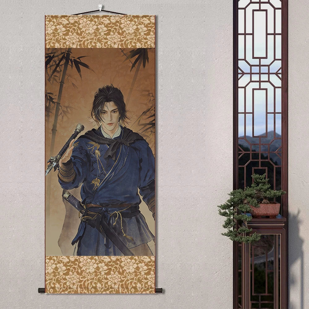燕云十六声江宴赵光义晋中原手游同人周边丝绸卷轴挂画大尺寸定制