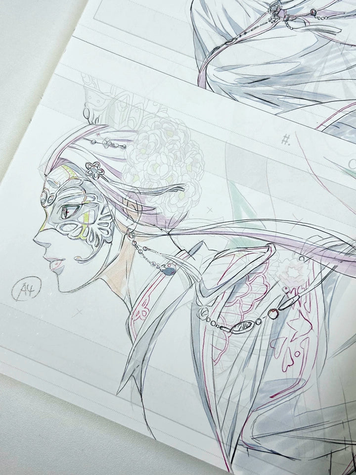 TGCF animation art book masked character key drawing page