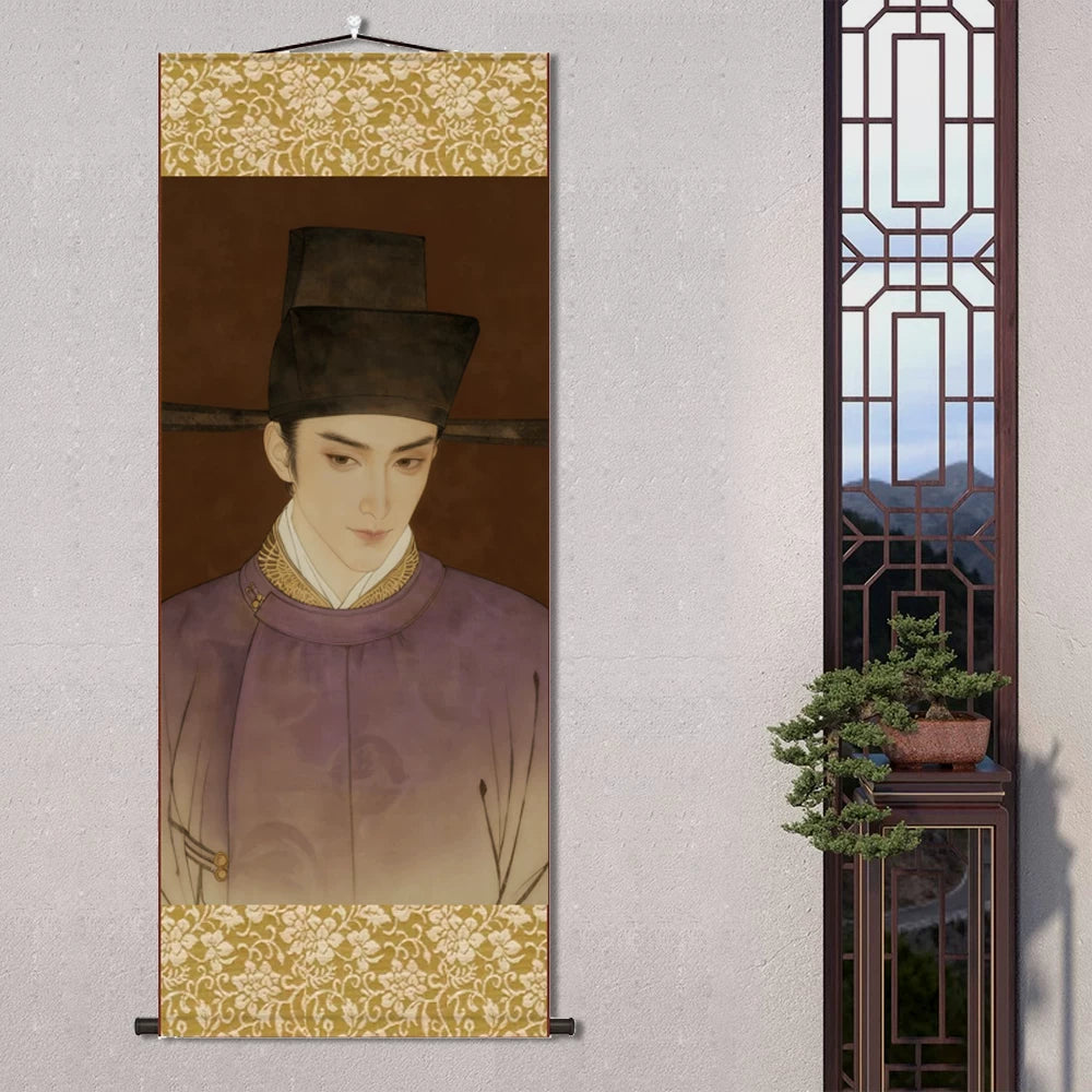燕云十六声江宴赵光义晋中原手游同人周边丝绸卷轴挂画大尺寸定制