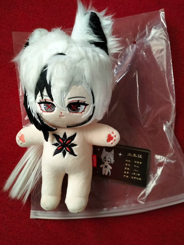 Genshin Impact Fan-Made Arlecchino 20 cm Cotton Plush Doll with Skeleton