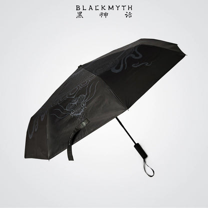 Black Myth Wukong Regenschirm, faltbar, sechs Rippen, für Sonne und Regen, UV-Schutz, Sonnenschutz, Sammlerstück, unisex