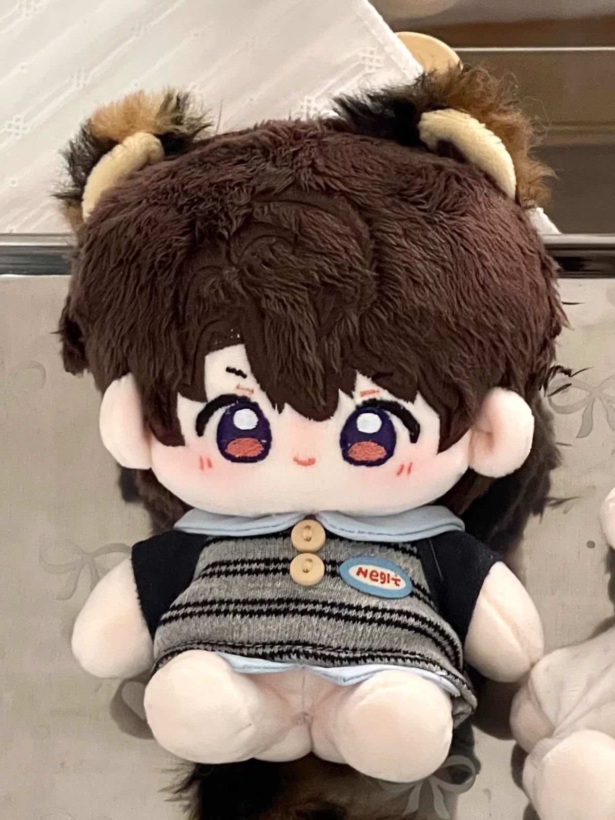 Love and Deepspace magnetic tail plush doll brown hair with long striped tail
