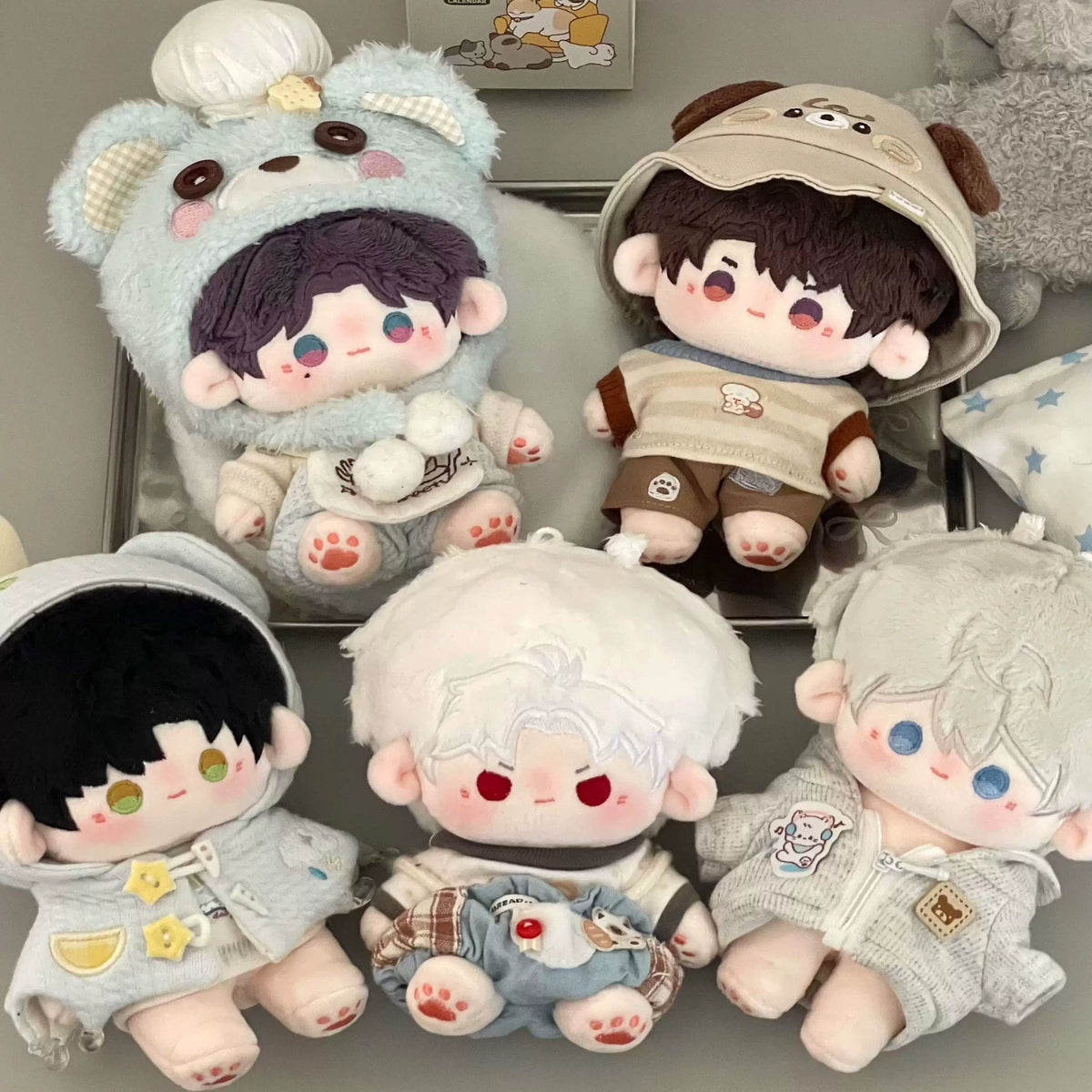 Love and Deepspace bead-eye plush dolls five designs in pastel outfits