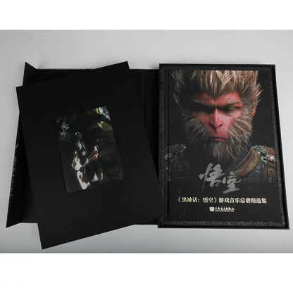 Black Myth Wukong score book book inside open black presentation packaging