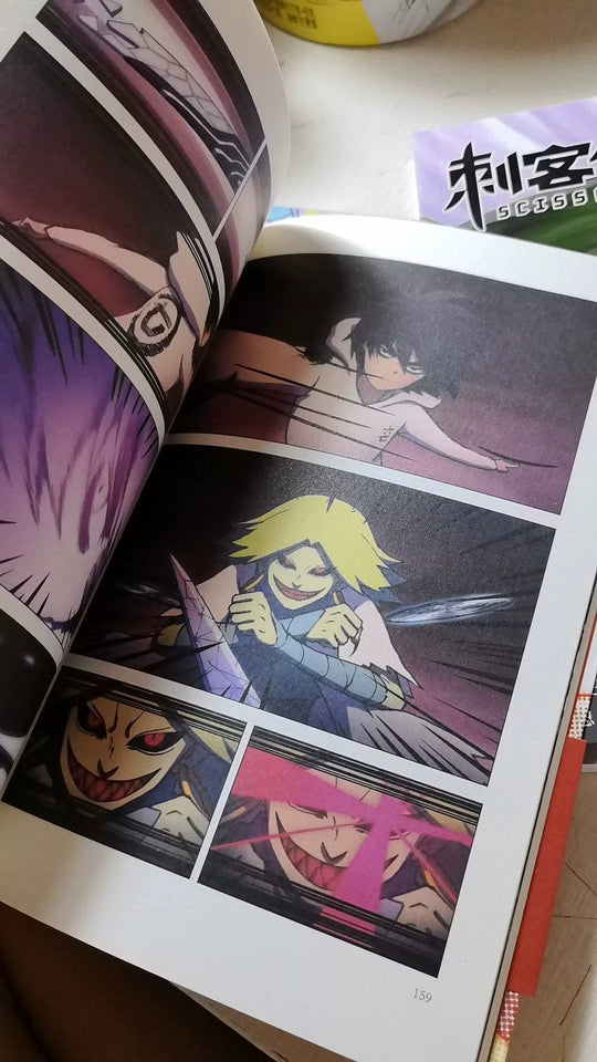 Scissor Seven comic collection open full-color comic pages