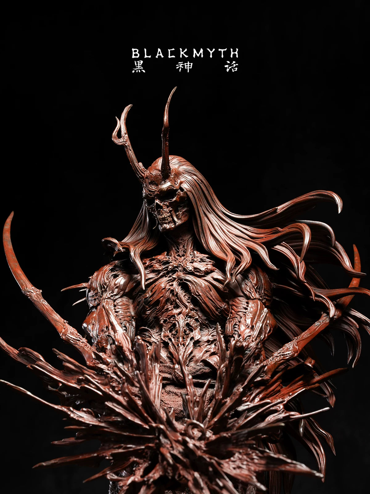 Black Myth: Wukong Yaksha King 1/6 bronze collectible statue horns and hair detail