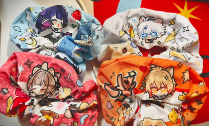 Genshin Impact Fan-Made Character Hair Scrunchie Collection