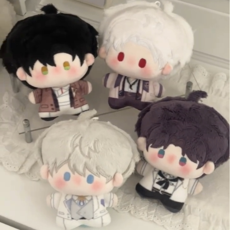 Love and Deepspace Birthday plush charms three dolls sitting together