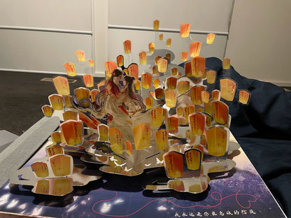 TGCF pop-up book illuminated lantern panorama opened