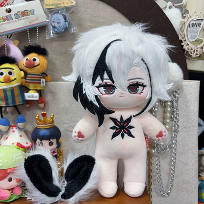 Genshin Impact Fan-Made Arlecchino 20 cm Cotton Plush Doll with Skeleton