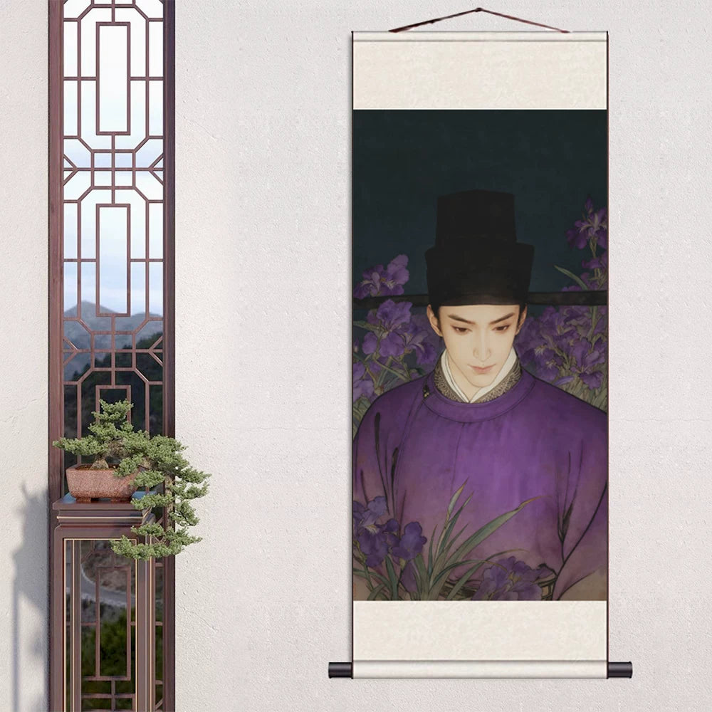 Myth of Empires: Jiang Yan, Zhao Guangyi, Jin Zhongyuan, Mobile Game Fan Merchandise, Silk Scroll Painting, Large Size Customization