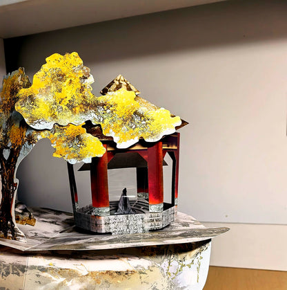 TGCF pop-up book golden mountain pavilion paper structure