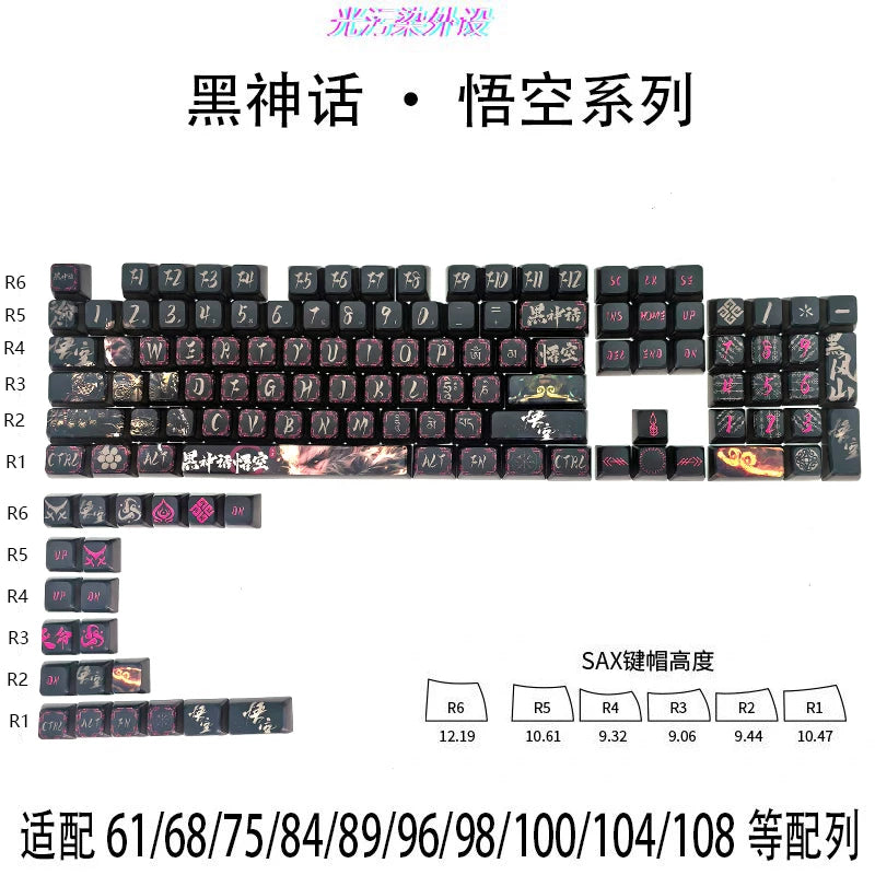 黑神话悟空主题键帽高颜值四面透光个性客制化热升华pbt键盘键帽