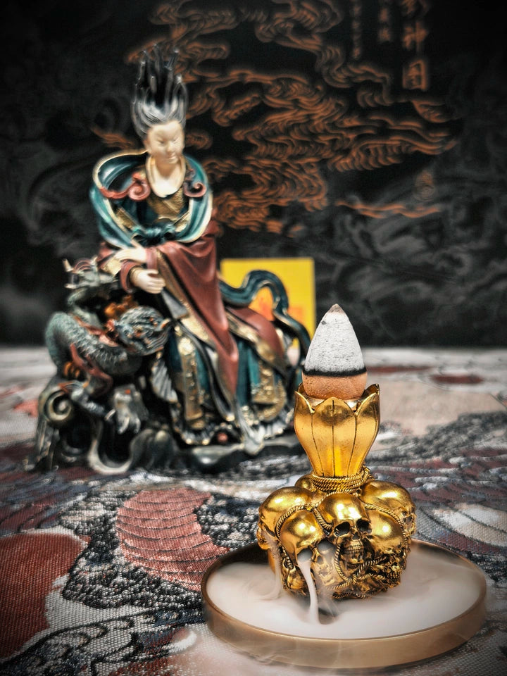 Official Black Myth: Wukong Five Ghosts Gourd Backflow Incense Holder - Imitation Gilded Finish