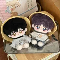 Love and Deepspace Embroidered plush dolls black hair and purple hair in box display