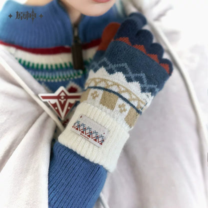 Official Genshin Impact Alyosha Themed Hooded Shawl Blanket & Knitted Gloves