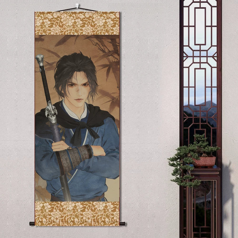 燕云十六声江宴赵光义晋中原手游同人周边丝绸卷轴挂画大尺寸定制