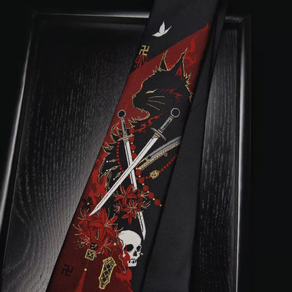 Where Winds Meet Fan-Made Sangengtian Patterned Necktie