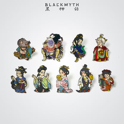 Black Myth: Wukong Shadow Archive Series IV magnetic badges twelve designs on white background