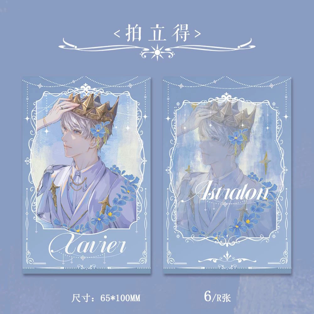 Love and Deepspace Xavier Astralon instant photo card design preview, blue tones