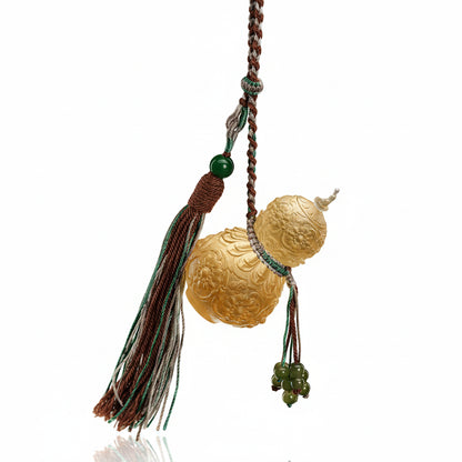 Black Myth: Wukong glazed glass gourd with braided cord