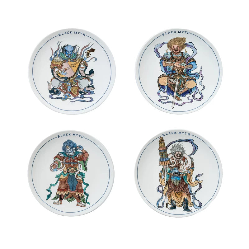 Official Black Myth: Wukong Four Heavenly Kings ceramic plate set