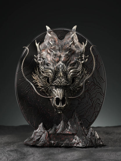Black Myth: Wukong Biebao Skull Mask half-scale collectible front view on round backplate