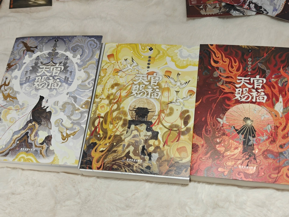 TGCF Chinese novel box set red gold and blue book covers