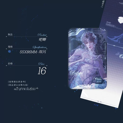 Love and Deepspace Rafayel Tide palm card design preview with double-sided UV silver print