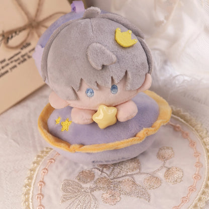 Love and Deepspace hug sandwich plush doll gray hair in yellow star bun