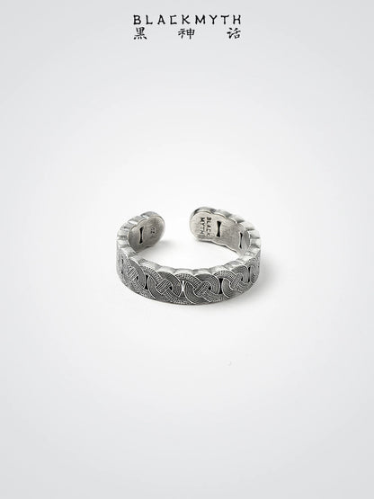 Black Myth Wukong Void Ring - dreidimensionale Reliefskulptur, geschlossener flacher Schlangenmuster-Ring, offener Ring, Accessoire, Bronzering, offizielles Wukong-Merchandise