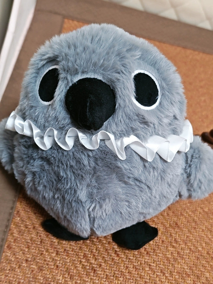 Love and Deepspace Mephisto bird plush with white ruffled collar