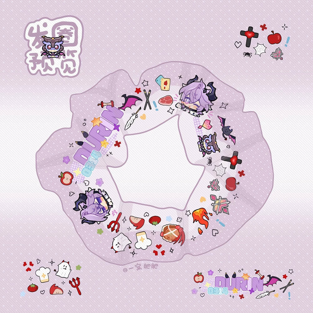 Genshin Impact Fan-Made Character Hair Scrunchie Collection