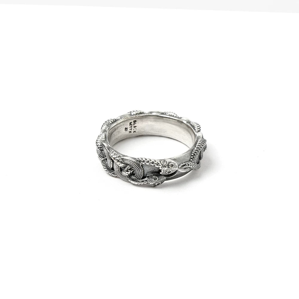 Black Myth Wukong Void Ring - dreidimensionale Reliefskulptur, geschlossener flacher Schlangenmuster-Ring, offener Ring, Accessoire, Bronzering, offizielles Wukong-Merchandise