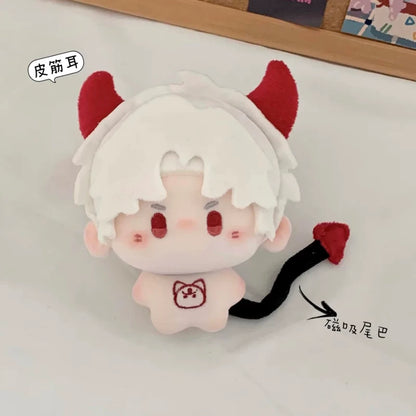 Love and Deepspace Animal-Ear plush doll white hair with red horns and heart tail