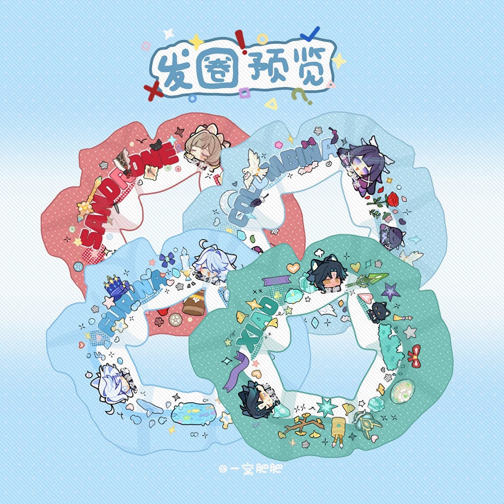 Genshin Impact Fan-Made Character Hair Scrunchie Collection