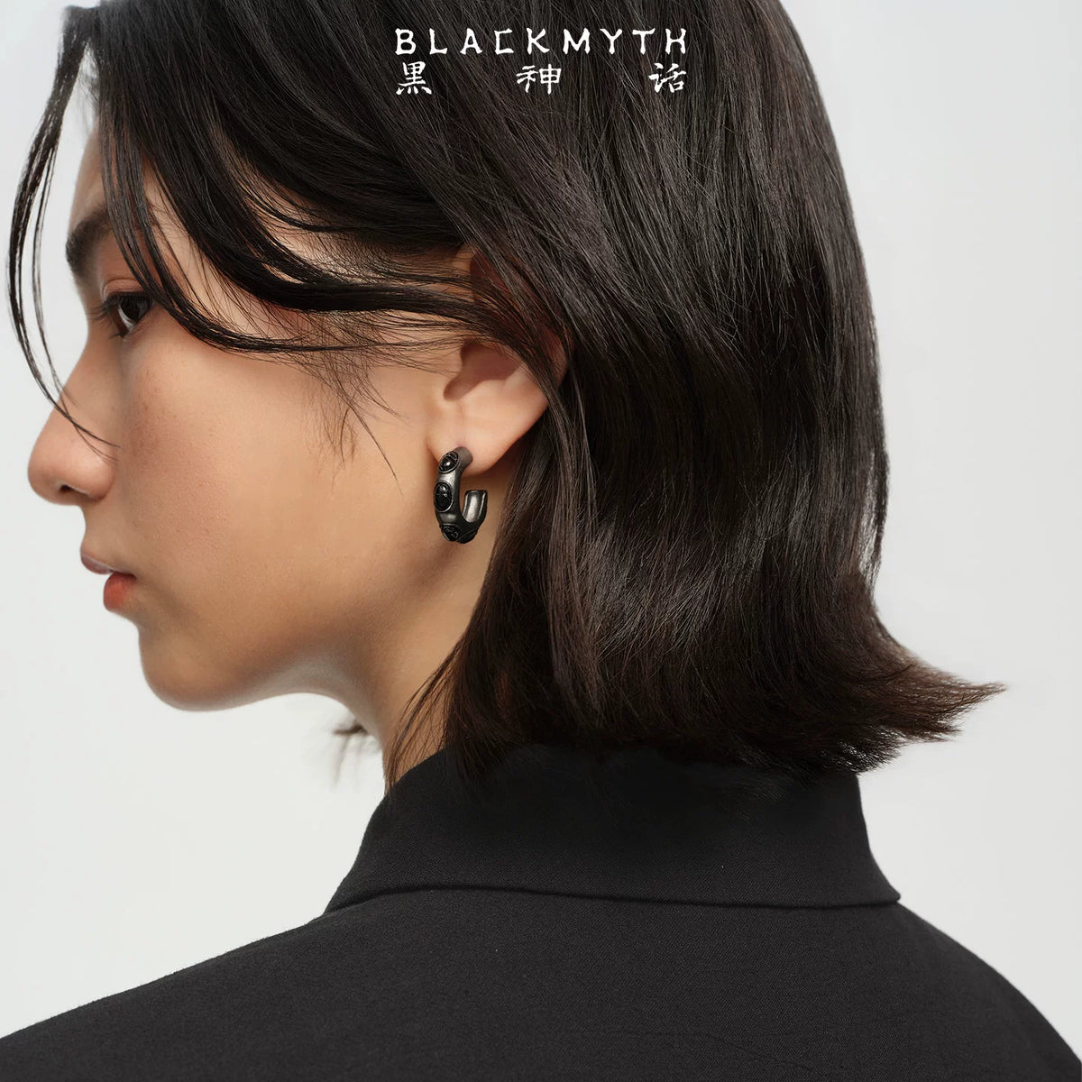 Black Myth: Wukong black turquoise and tiger eye stone earrings